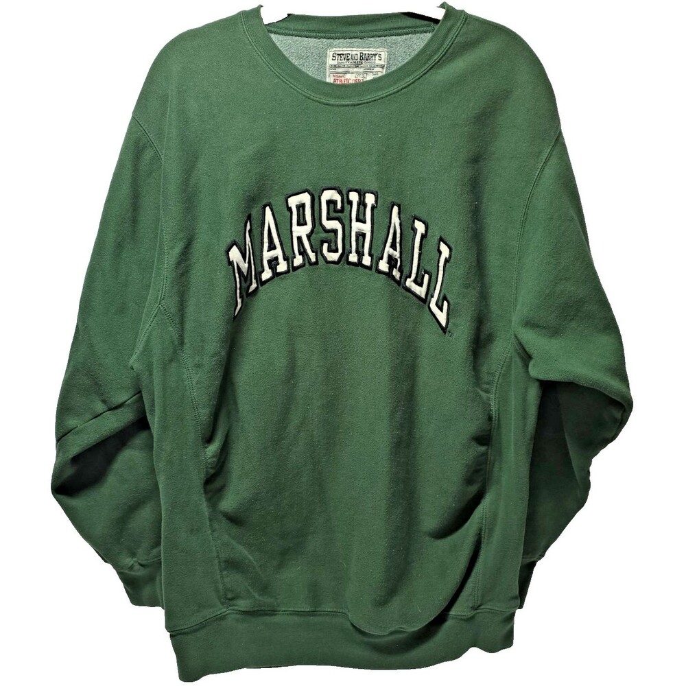 Vintage Steve & Barry’s Marshall Thundering Herd Green Sweatshirt Large - Picture 2 of 10